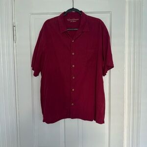 Caribbean Men's Burgundy Casual Button Down Shirt